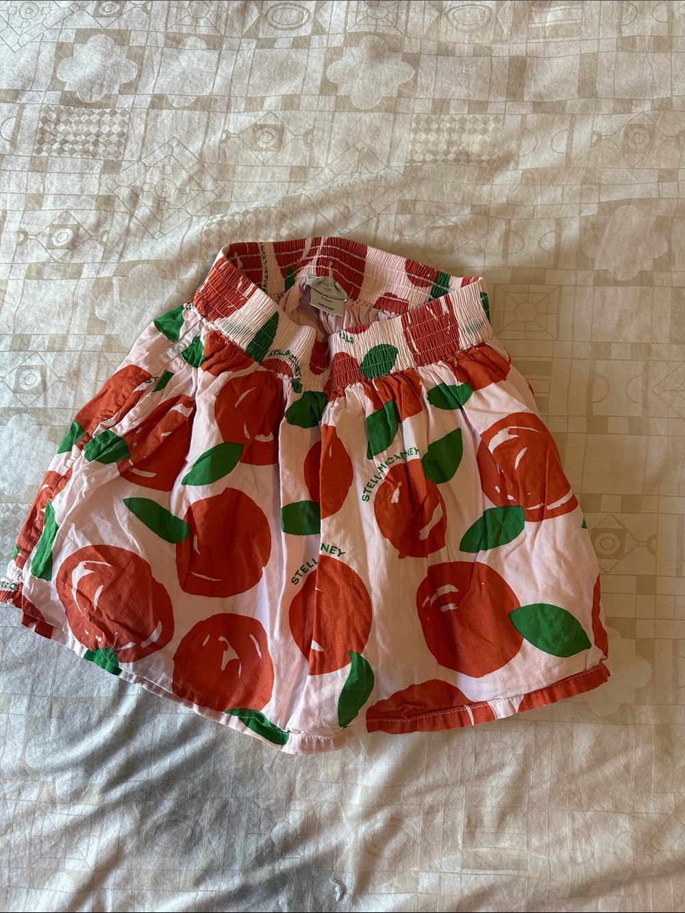 Stella McCartney Kids Pink Skirt with Orange Fruit Print